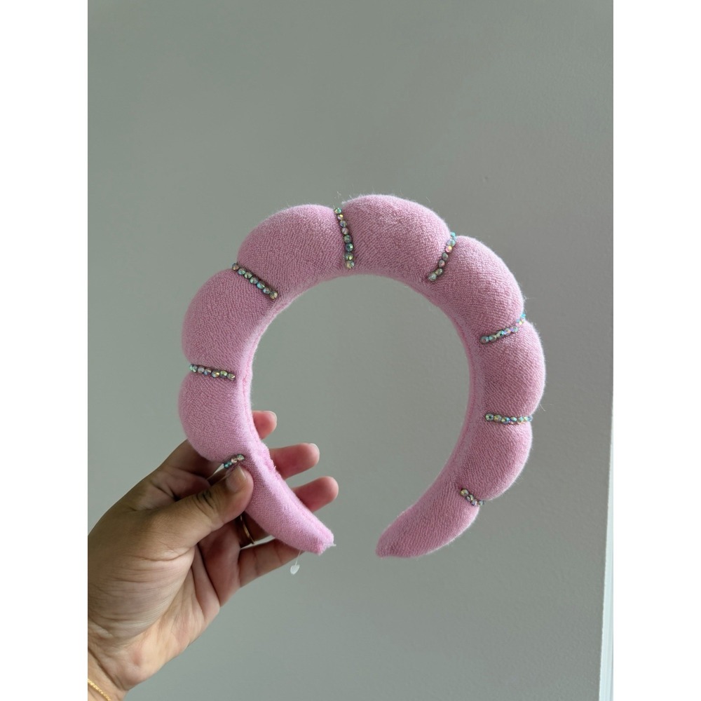 Puffy Pink Rhinestone Headband Accessory for Women